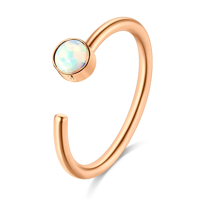 Opal Nose Rings Hoops