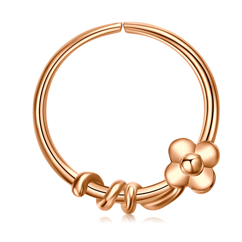 Rose Nose Rings Hoop