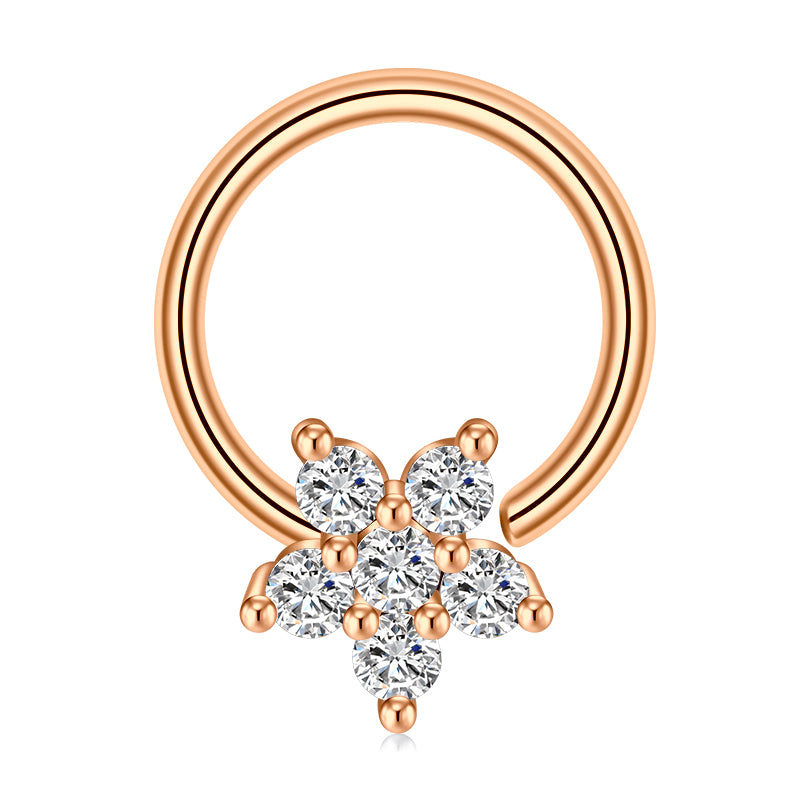 18G Diamond Nose Rings Hoop
