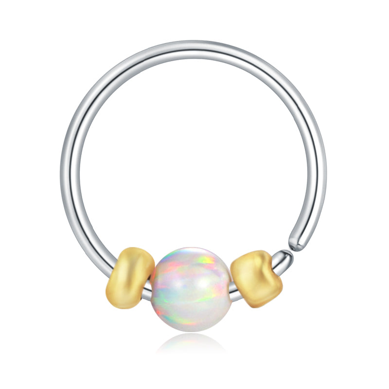 Real Opal Nose Rings Hoop