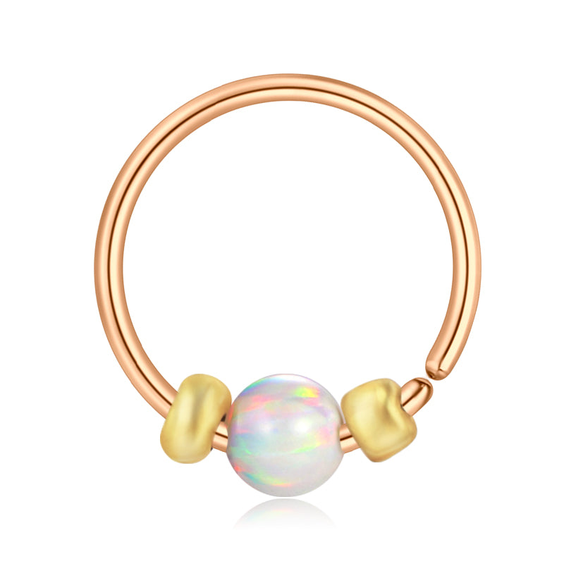 Real Opal Nose Rings Hoop