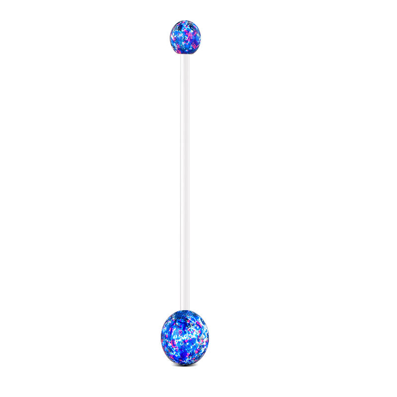 Blue Rainbow Pregnancy Belly Rings 14G Steel Ball