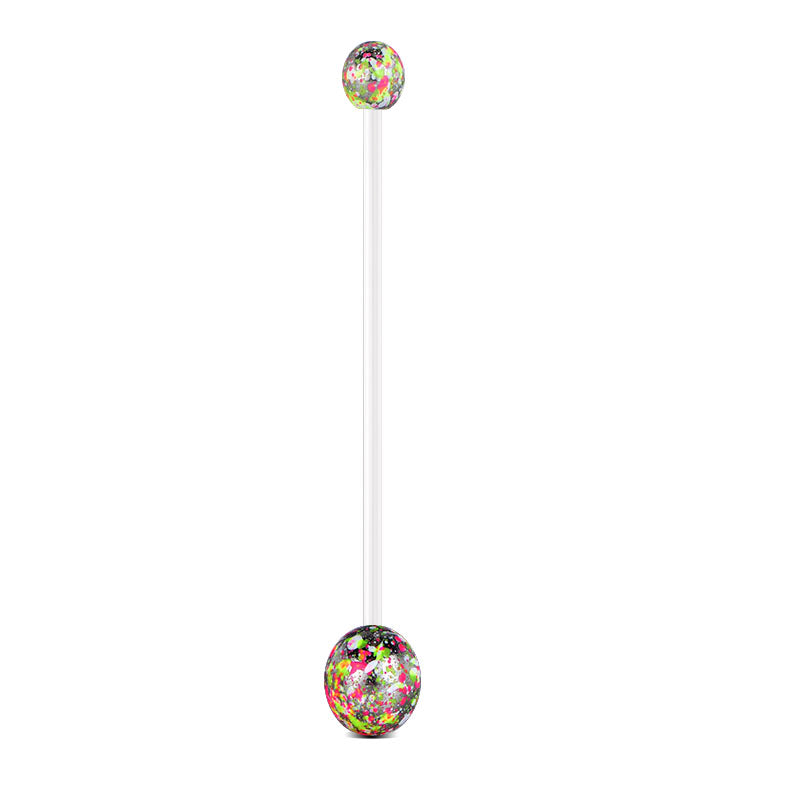 Rainbow Pregnancy Belly Rings 14G Steel Ball