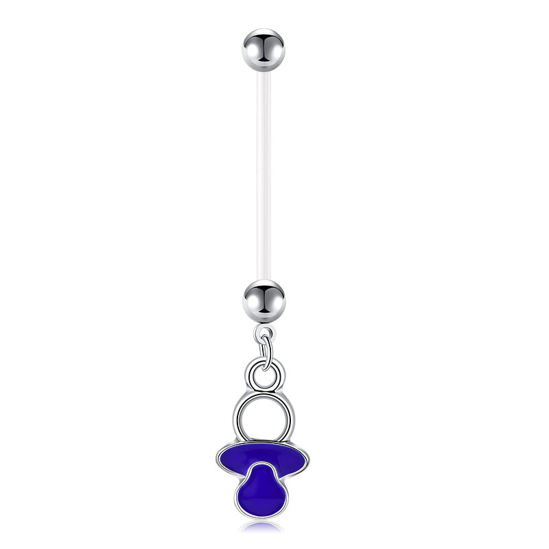 Blue 14G Pacifier Pendant Pregnency Belly Ring