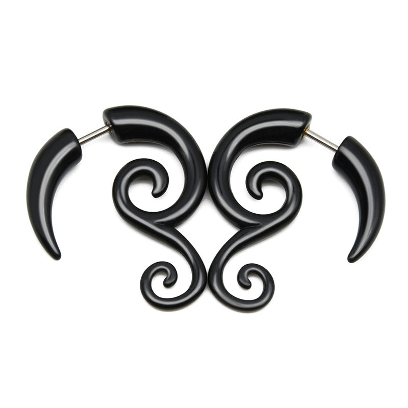 Spiral Acrylic Fake Ear plugs Tunnels