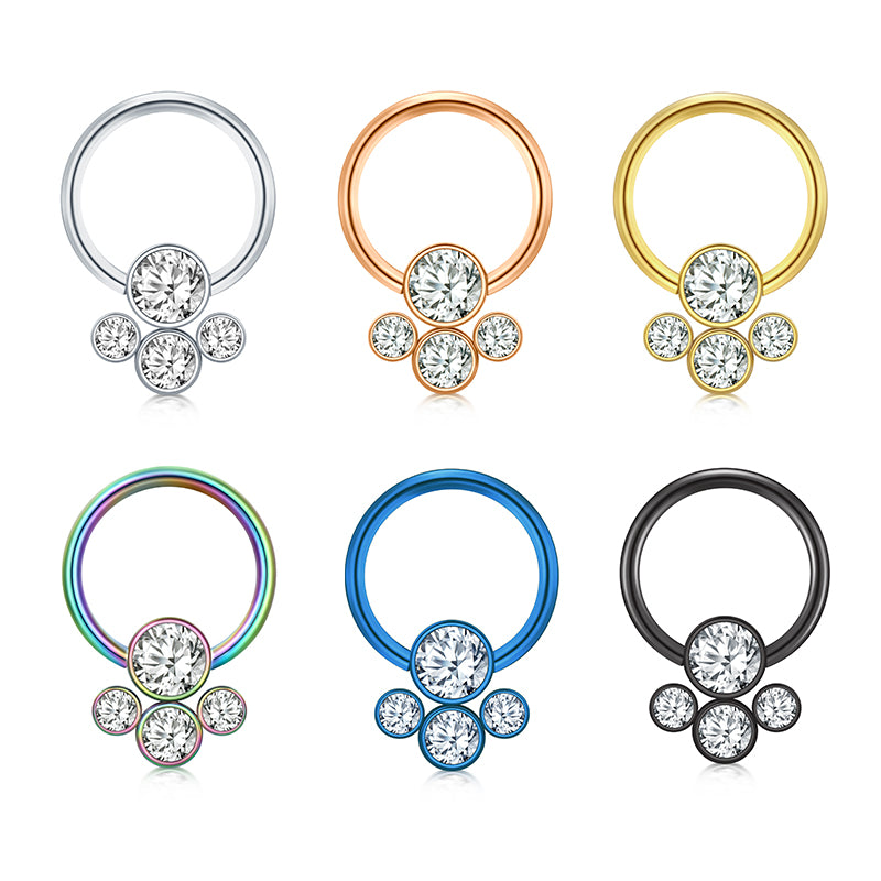 Diamond Septum Rings Septum Piercing Jewelry 16G 12MM Stainless Steel Septum Rings