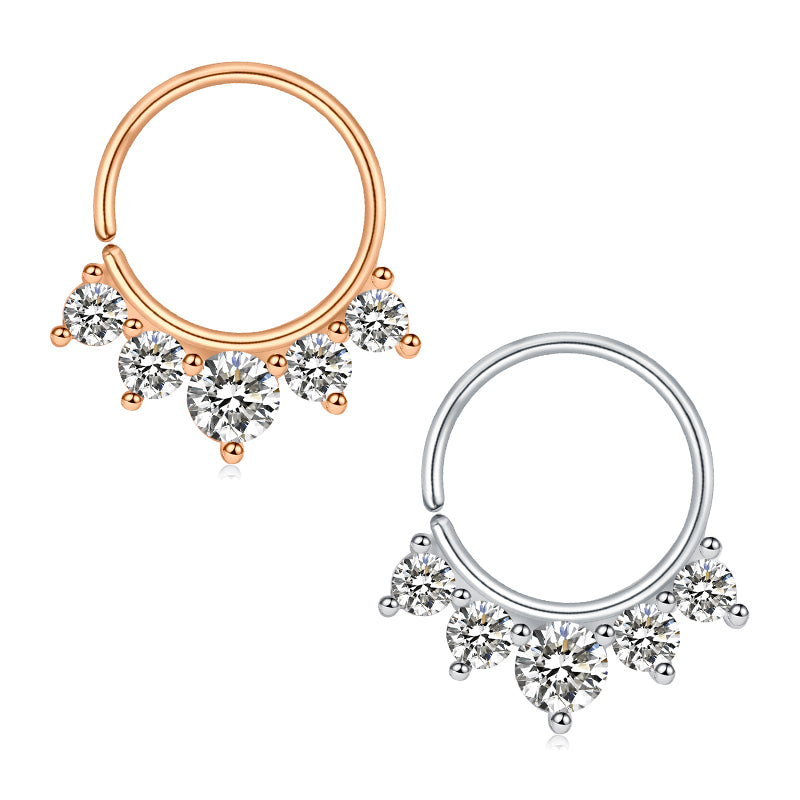 20G Nose Rings Hoop Surgical Steel Diamond Nose Ring Hoop 8mm 10mm Hoop Nose Ring