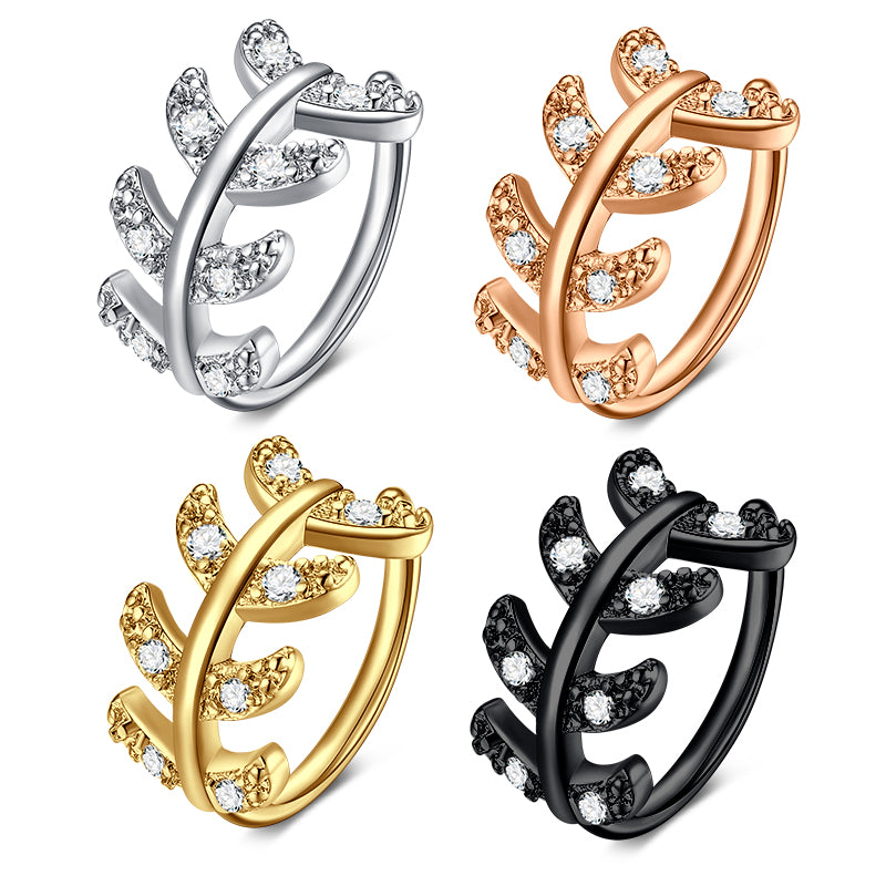 18G 10MM Nose Rings Hoop Surgical Steel Nose Hoop Rings Diamond Hoop for Nose Fake Piercing