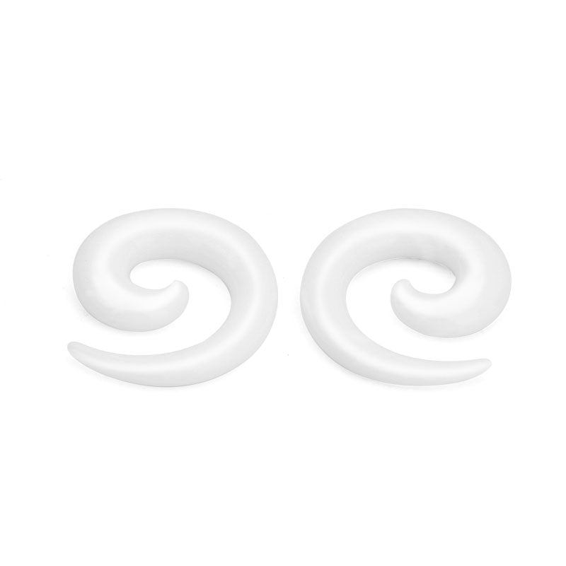 1.6mm white acylic ear tunnel plug snail