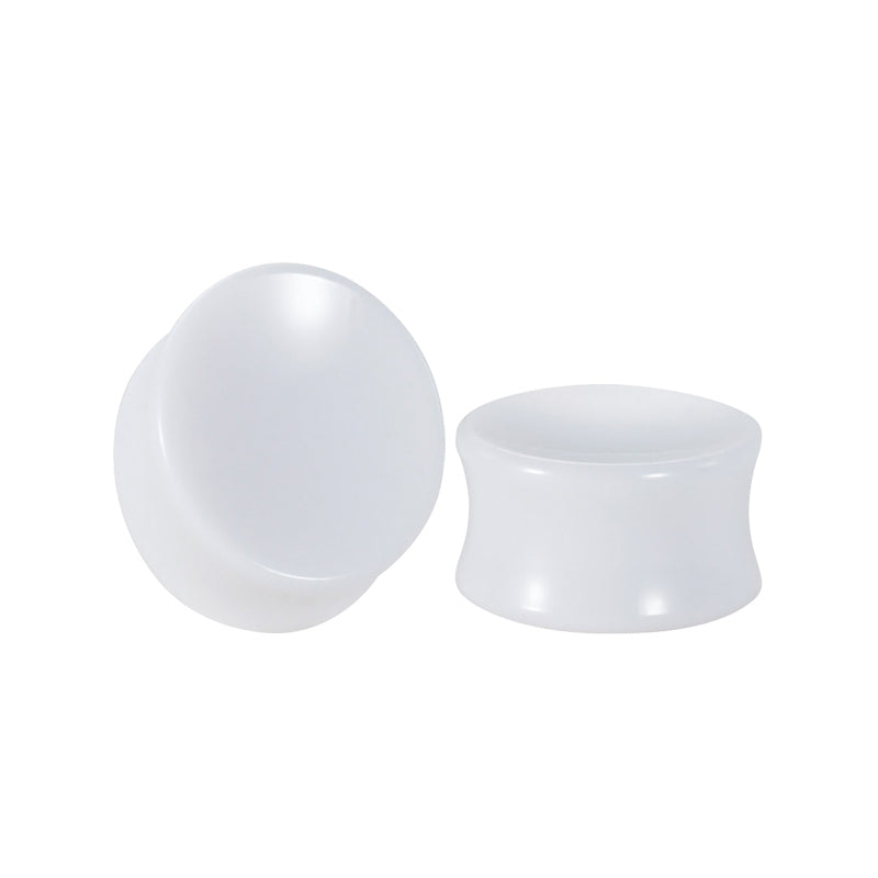 6mm white acylic ear tunnel plug