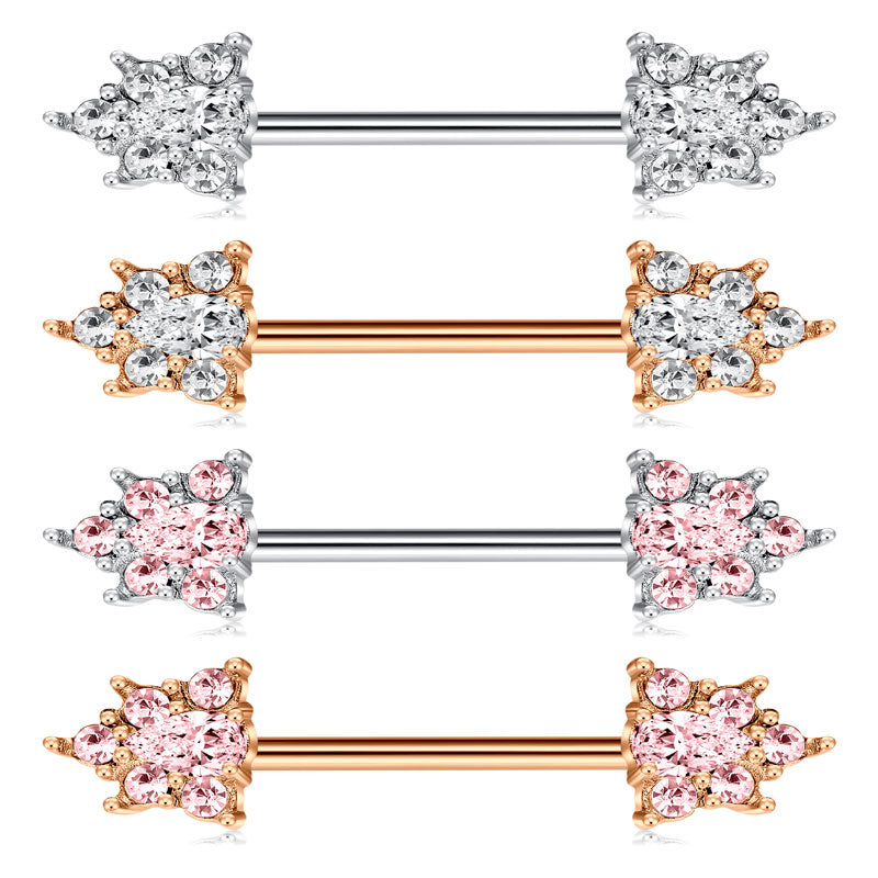 Nipple Rings Straight Barbells Nipplerings Piercing Jewelry 14 Gauge 14mm Cubic Zirconic