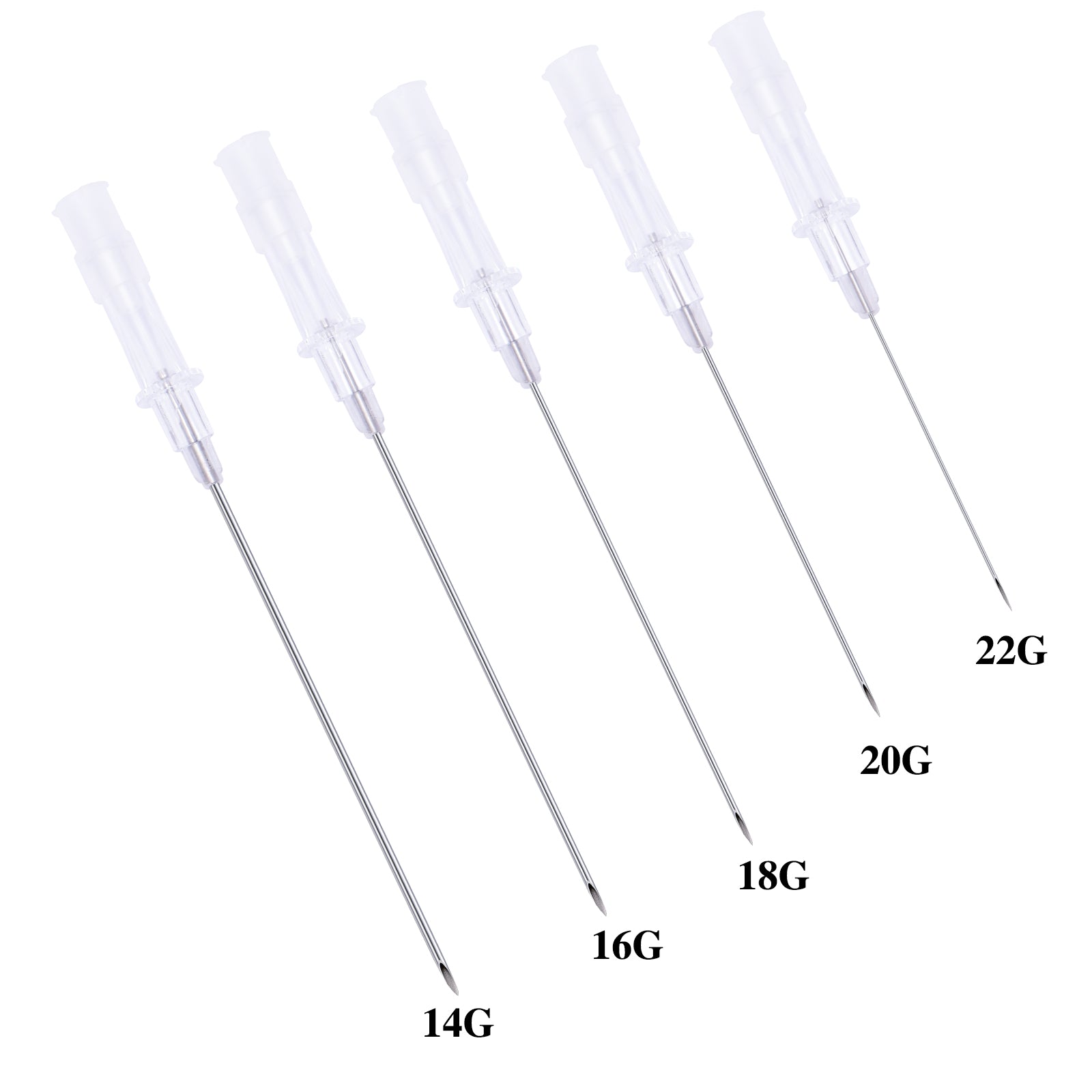 15PCS Mixed Catheter Piercing Needles,14G 16 18G 20G 22G Disposable Stainless Steel Needles Piercing for Belly Navel Lip Eyebrow Navel Earrings Piercing