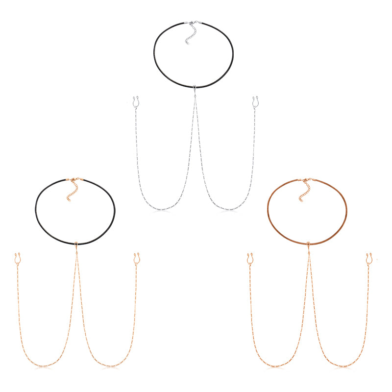 Faux Nipplering Barbells Jewellery Chains Fake Nipple Rings 316L Surgical Steel
