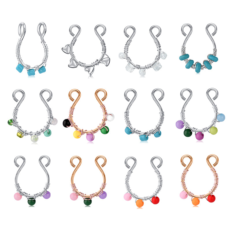 Body Piercing Fake Nipple Ring Nipple Barbell Piercing Mixed Colors 11mm 14mm
