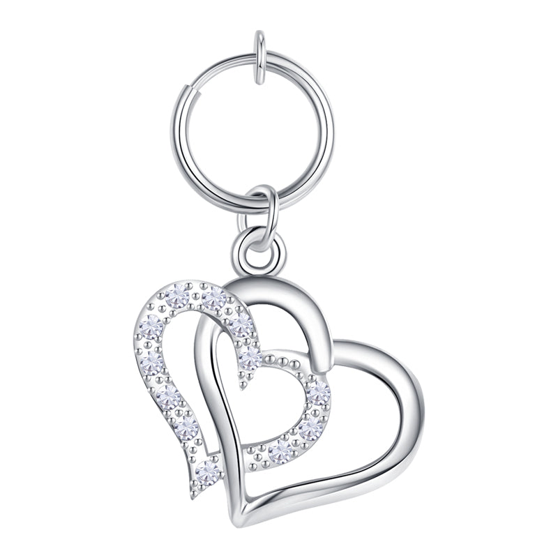 Fake Belly ring with Heart Dangle 1