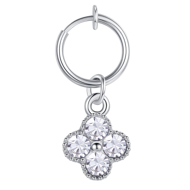 Fake Belly ring with Crystal Dangle