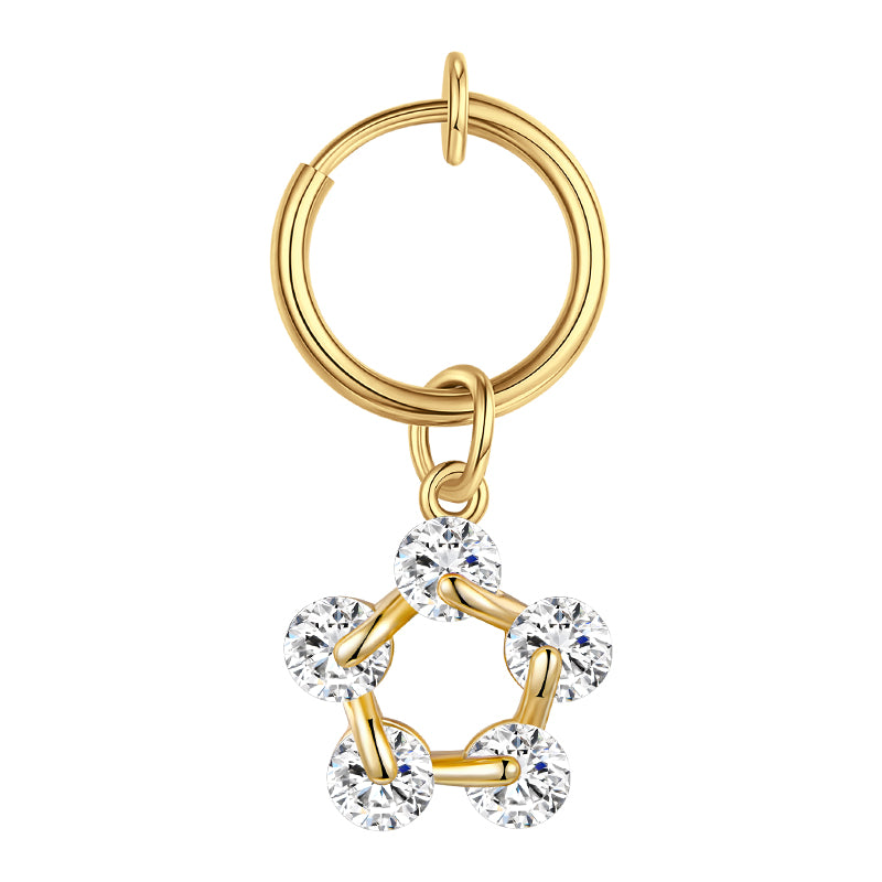 CZ Star Fake Belly ring Silver Gold
