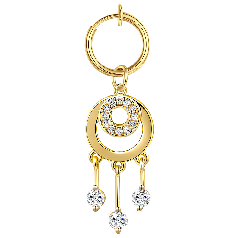 Moon Pendant Clip On Navel Ring Style A