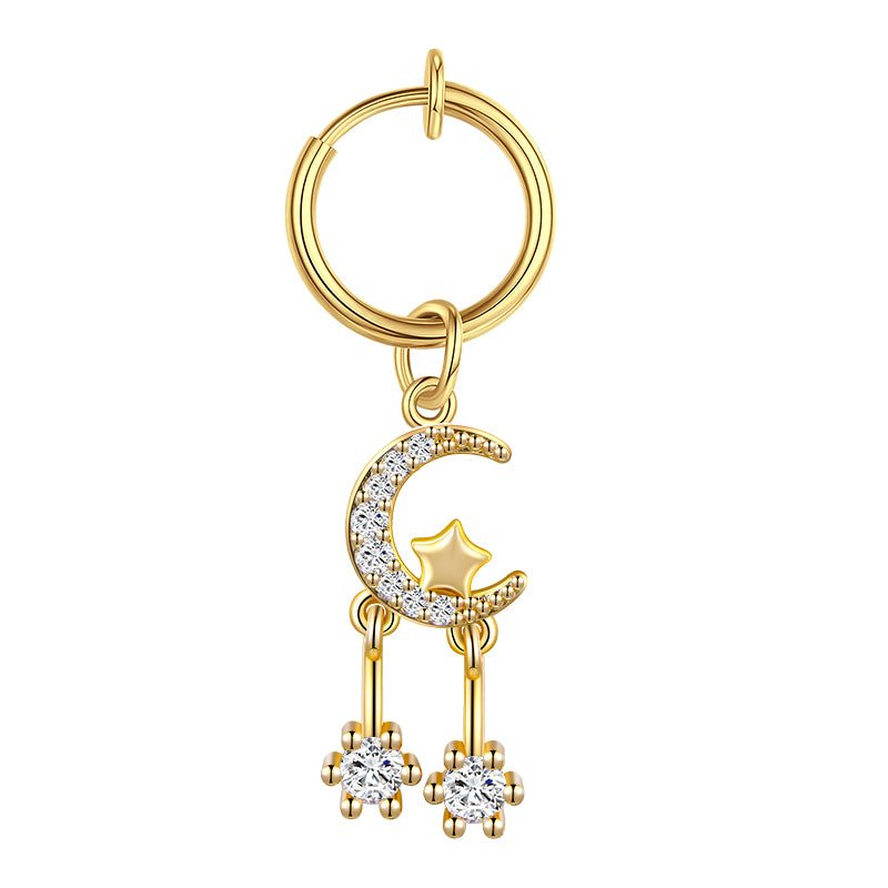 Moon Pendant Clip On Navel Ring Style B