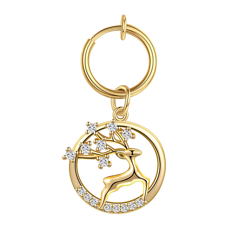 Fake Belly ring with Gold Deer Dangle