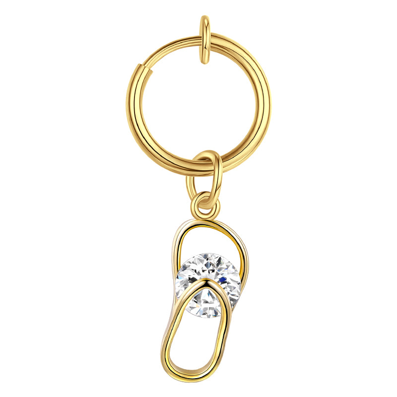 Fake Belly ring with Gold Sandal Dangle