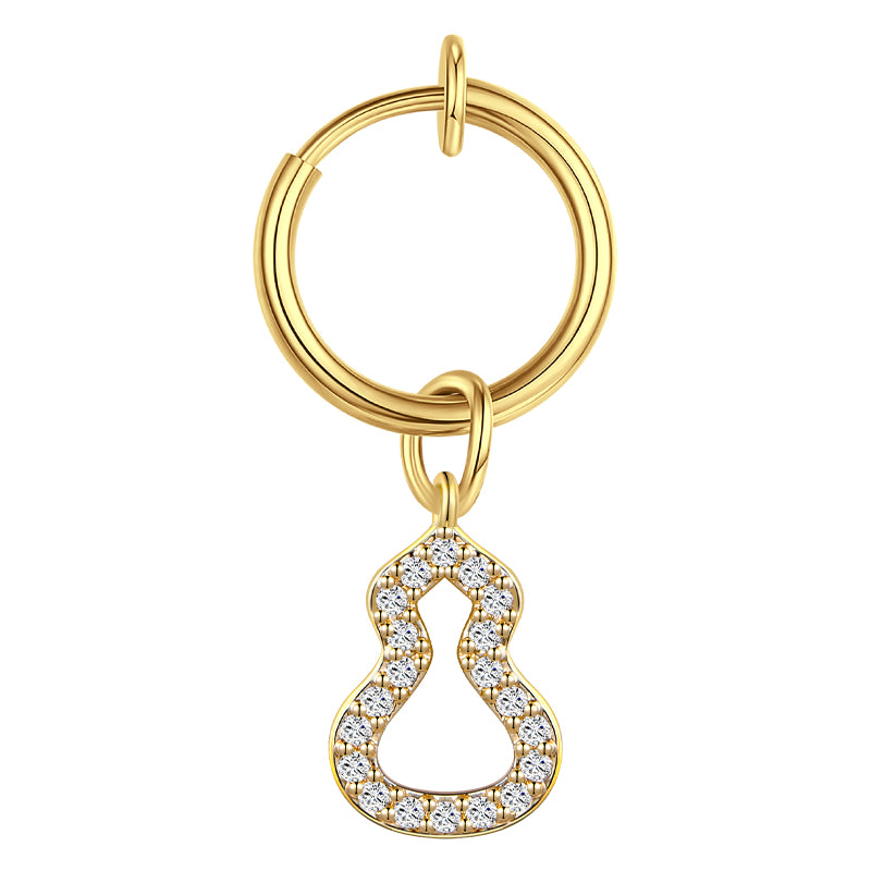 Fake Belly ring with Gold Gourd Dangle