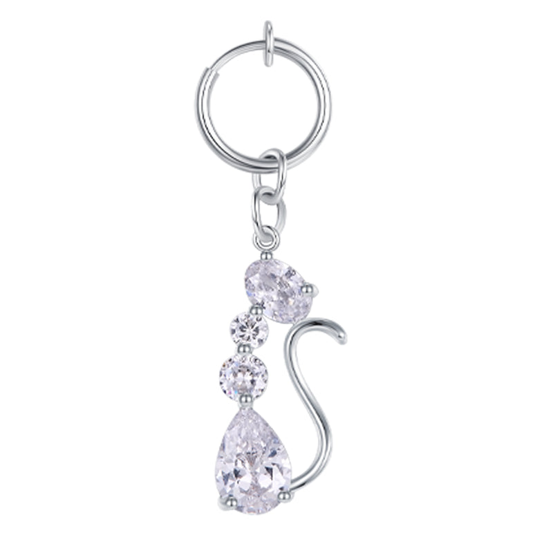 Fake Belly ring with Cat Pendant