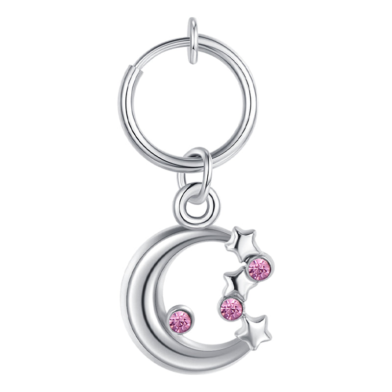 Fake Belly ring with Moon Dangle 3