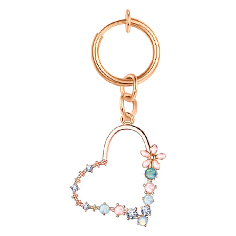 Heart Shape Flower Wreath Fake Belly ring Rose Gold