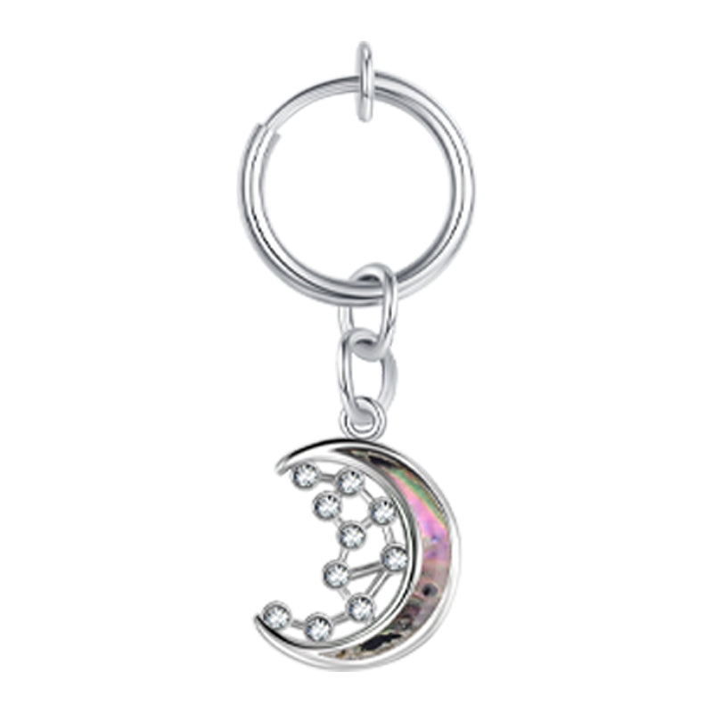 Fake Belly ring with Moon Dangle 1