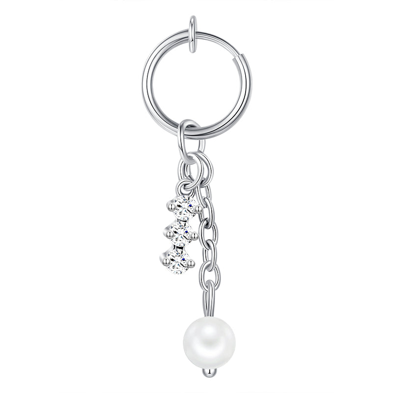 Fake Belly ring with Crystal Dangle