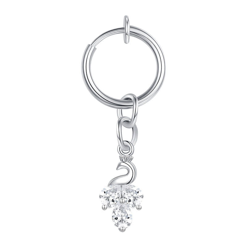 Crystal Flower Leaf Fake Belly Ring Non Piercing Clip On Navel Ring Fake Piercings Jewelry