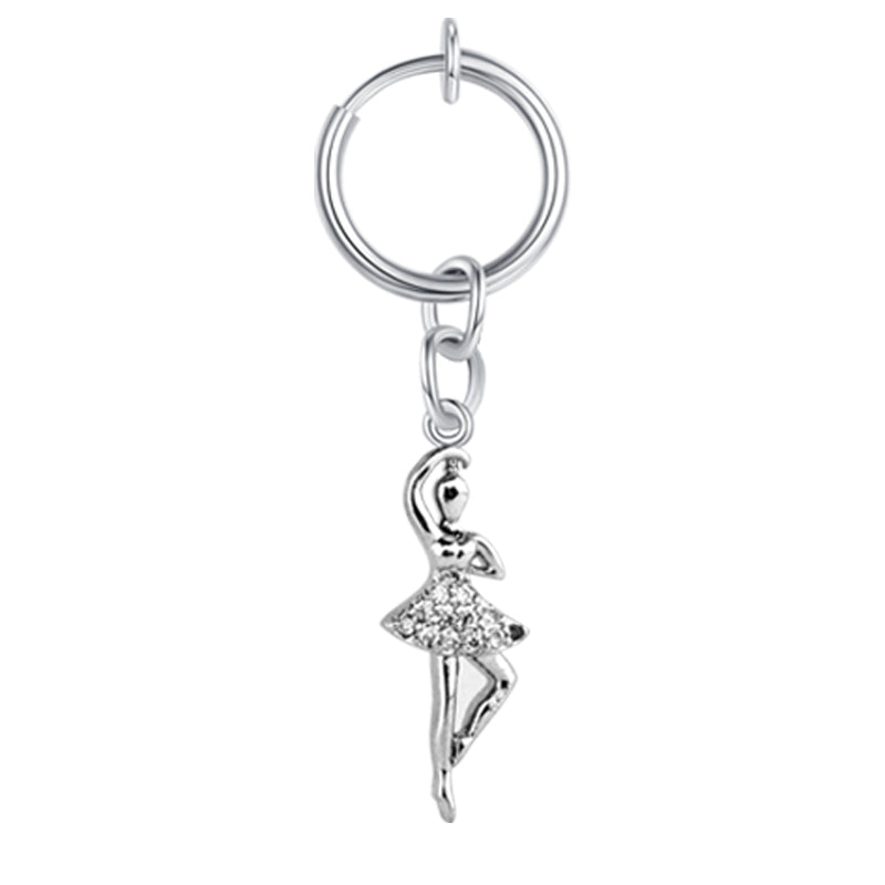Fake Belly ring with Ballet Dancer Pendant