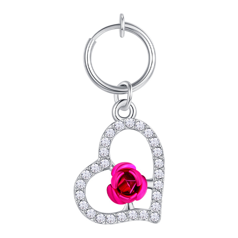 Fake Belly ring with Heart Dangle 2