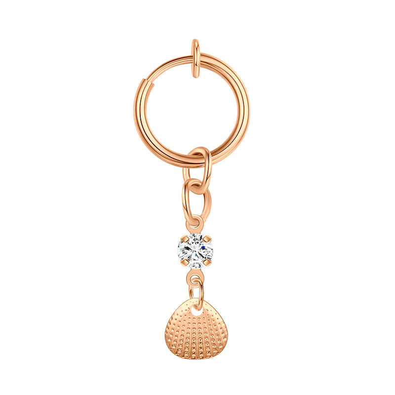 Rose Gold Shell Dangle Fake Belly Ring