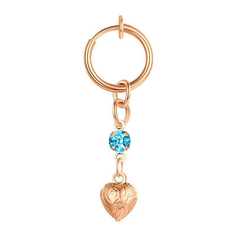 Rose Gold Heart Bell Dangle Fake Belly Ring