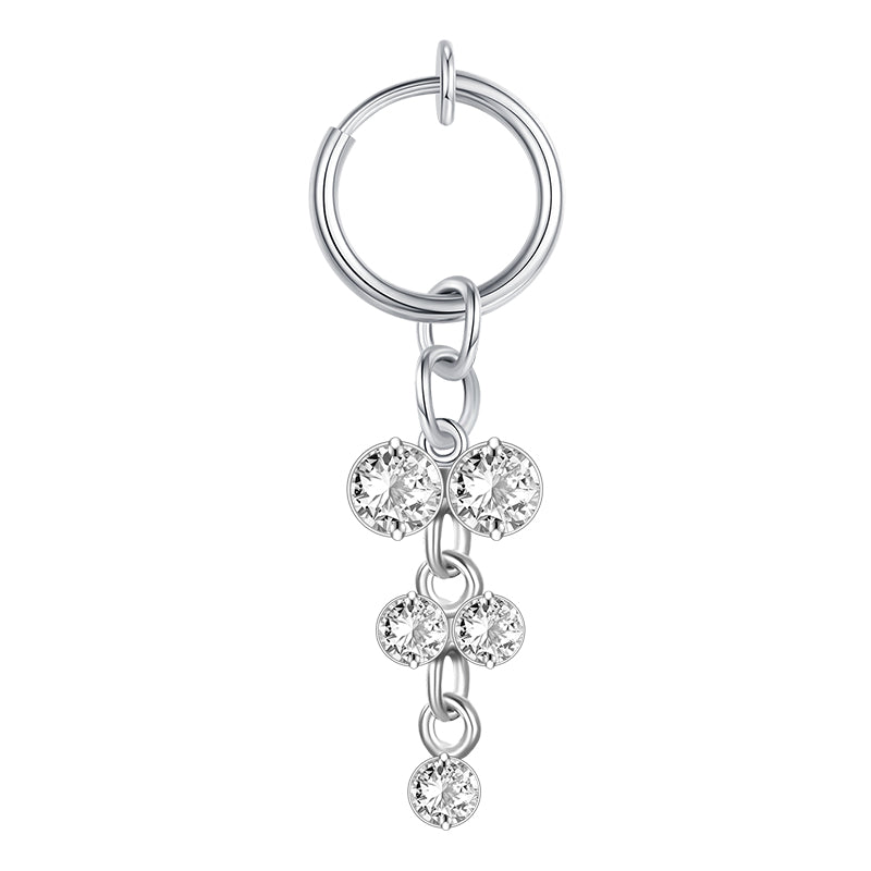 CZ Fake Belly Ring in Silver