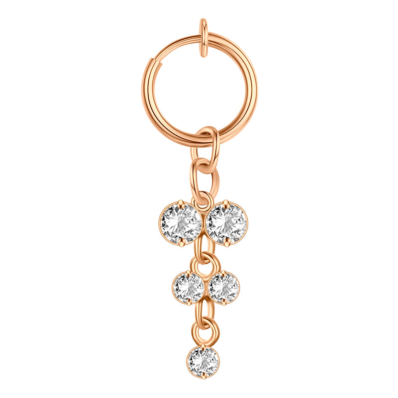 CZ Fake Belly Ring in Rose Gold