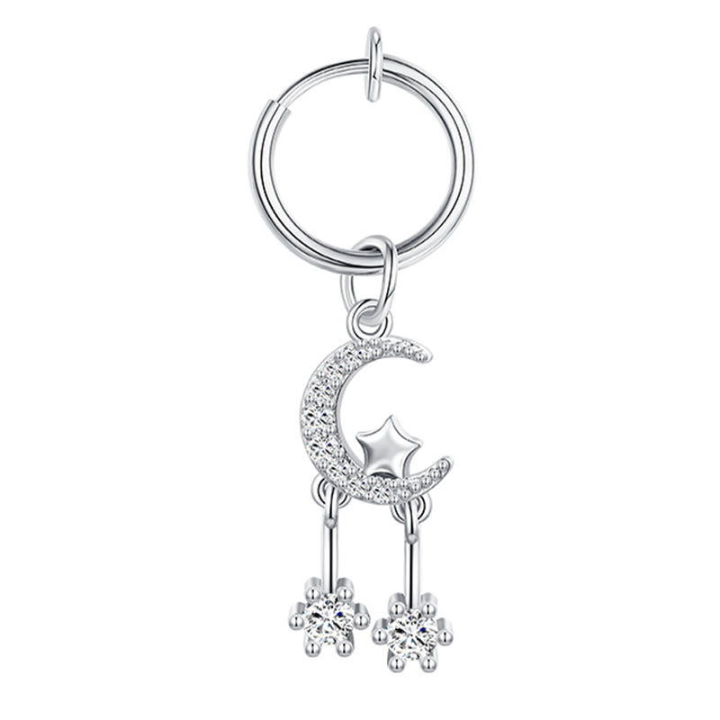 Moon Pendant Clip On Navel Ring Style B