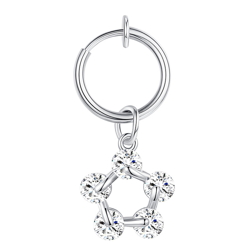 CZ Star Fake Belly ring Silver