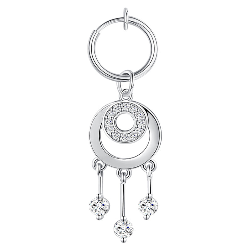 Moon Pendant Clip On Navel Ring Style A