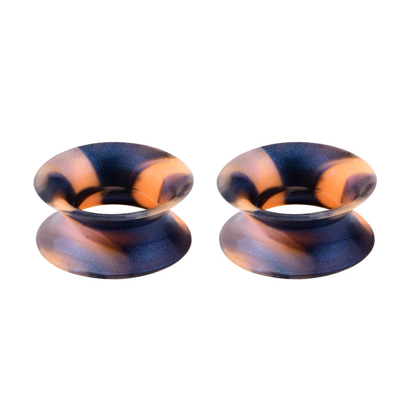 4mm skin color black mixed Silicone ear tunnel plug