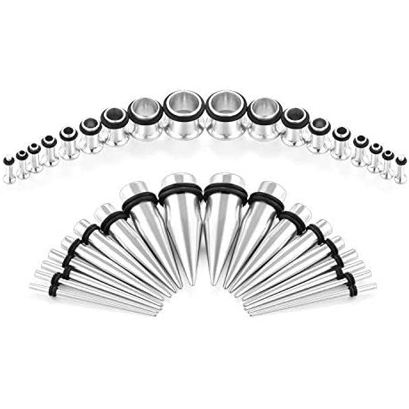 36pcs silver ear plug taper kit