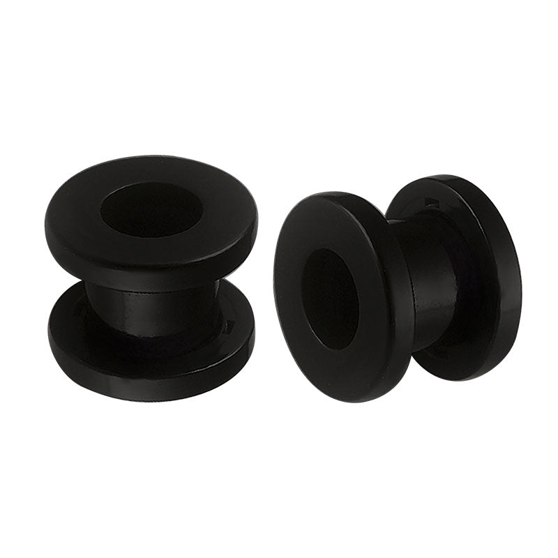 4mm black acylic ear tunnel plug