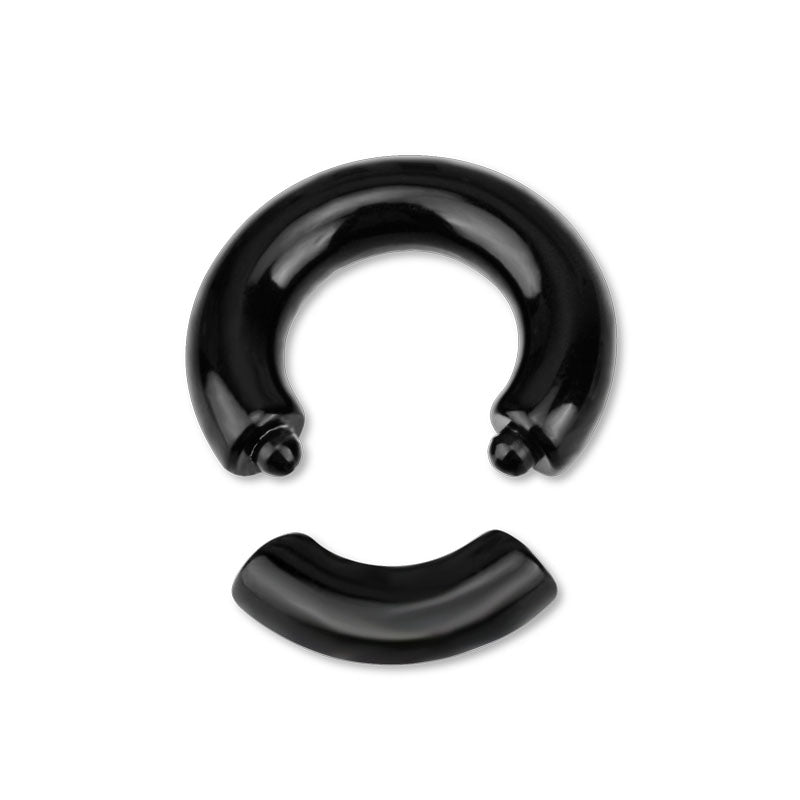 3mm black acylic ear tunnel plug circle 