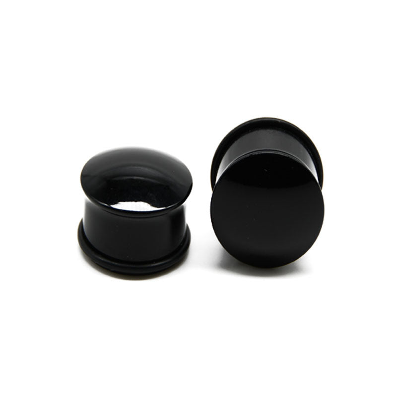 4mm black acylic ear tunnel plug rubber
