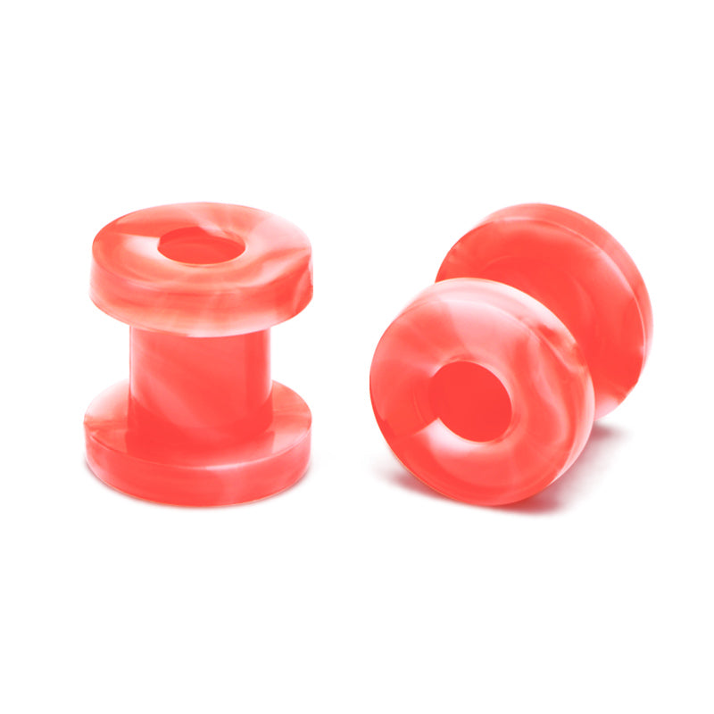 2mm red white mixed acylic ear tunnel plug