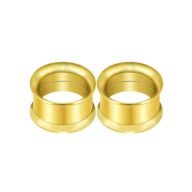 6mm gold ear tunnel plug double flared