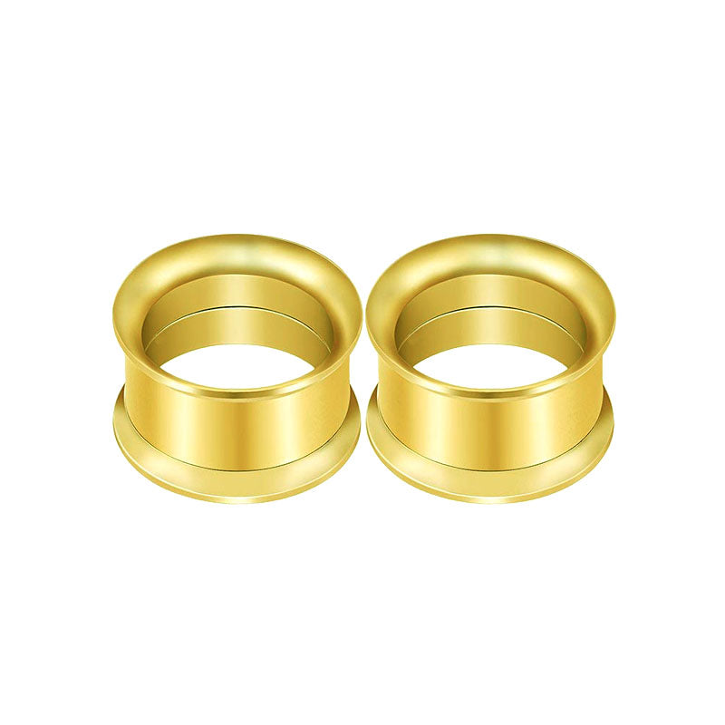 6mm gold ear tunnel plug double flared