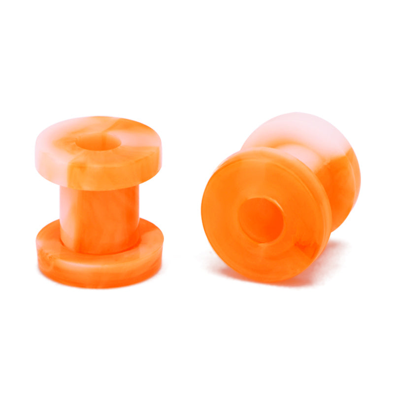 2mm orange white mixed acylic ear tunnel plug